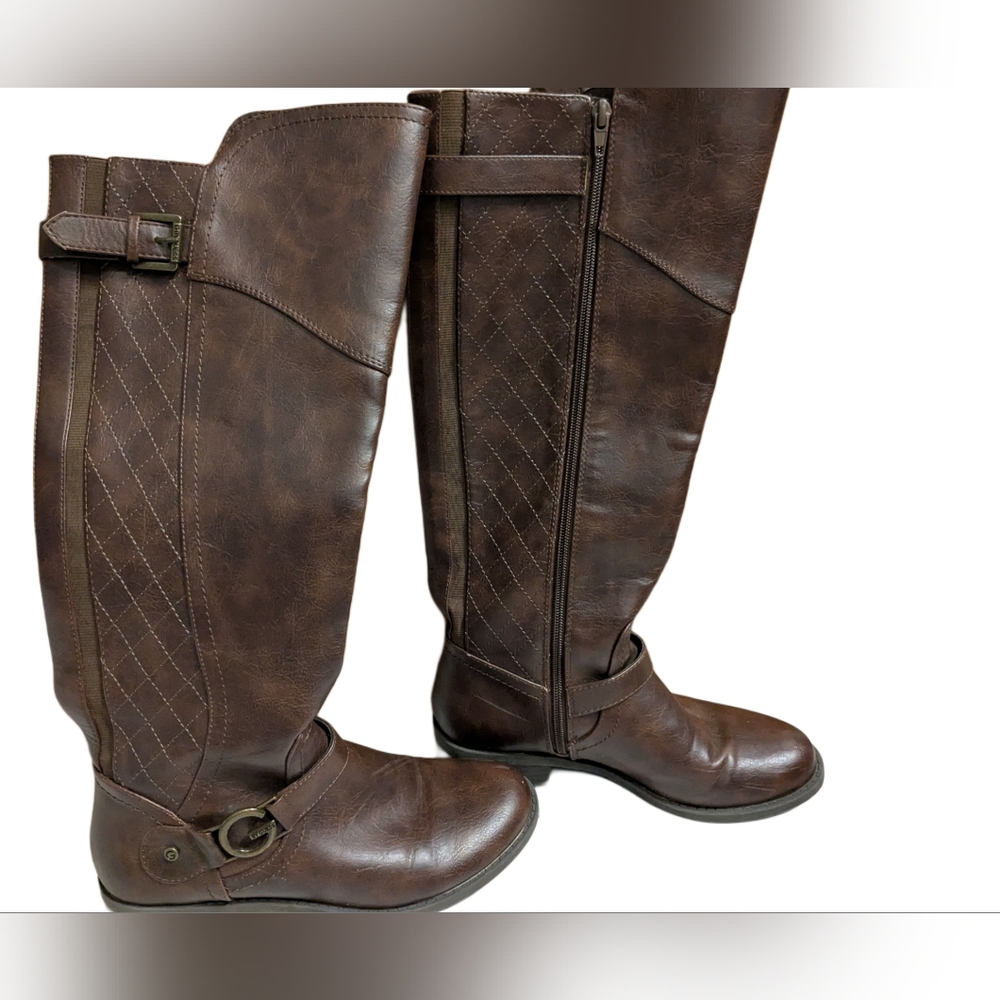 G By Guess Brown Faux Leather Boots, Size 8